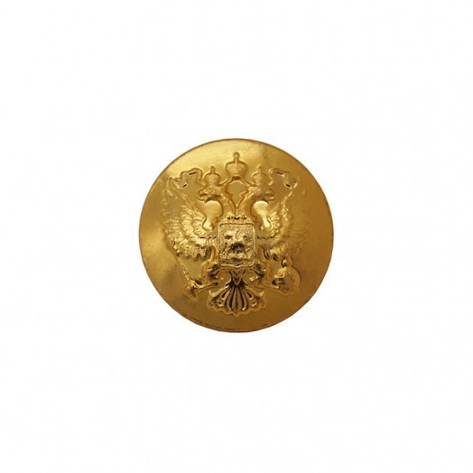 Пуговица форменная «Герб России» (Орел) D14 мм золотистая