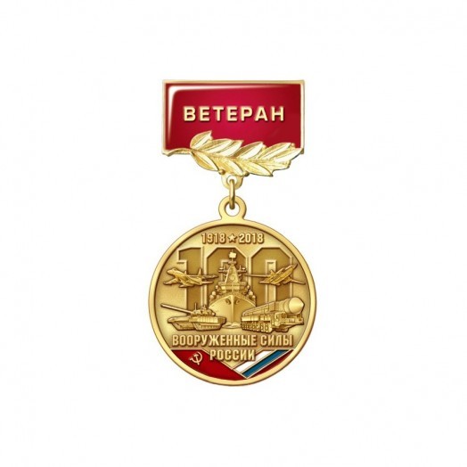 Медаль «100 лет Вооруженным силам России. Ветеран» #1