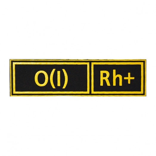 Нашивка нагрудная «Группа крови O (I) Rh+» (1 группа положительная)